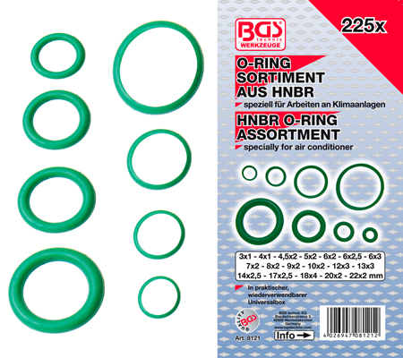 O-rings HNBR Ø 3-22 mm 225 pcs