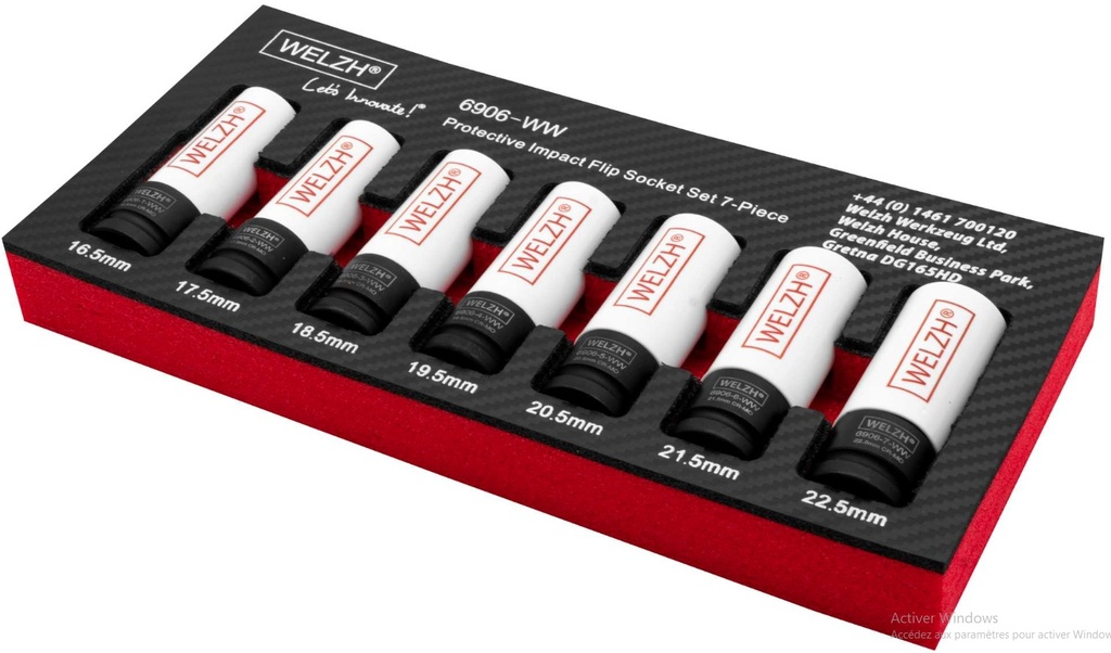 Set de douilles doubles Flip 22.5-21.5-20.5-19.5-18.5-17.5-16.5mm