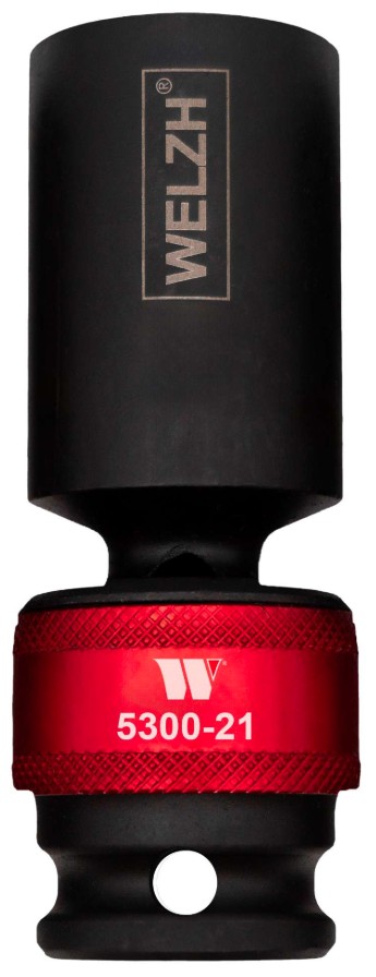 Lange impact dop 21 mm 1/2" met kniegewricht