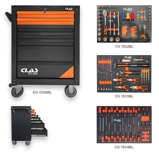 [EG1300BL] Servante 7 tiroirs - 138 outils