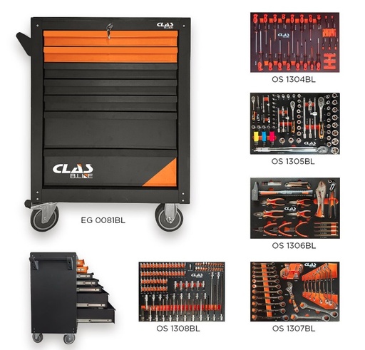 [EG1310BL] Servante 7 tiroirs - 274 outils