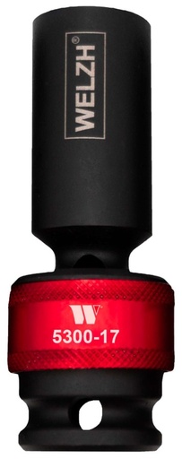 [5300-17-WW] Lange impact dop 17 mm 1/2" met kniegewricht