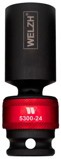 [5300-24-WW] Lange impact dop 24 mm 1/2" met kniegewricht