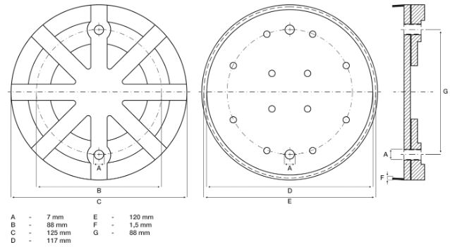 Tampon caoutchouc Ø125x24mm