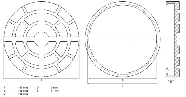 Tampon caoutchouc Ø130x10mm