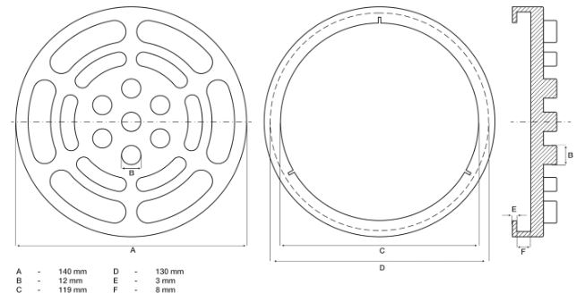 Tampon caoutchouc Ø140x25mm