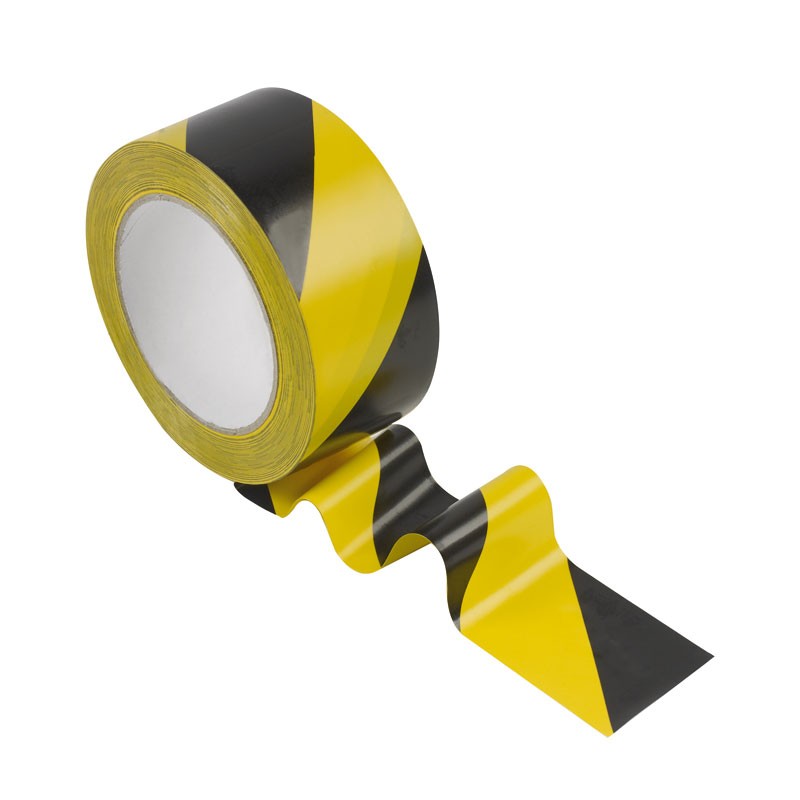 Kleefband lint geel/zwart 33m