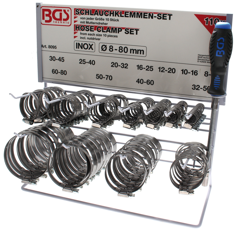 Inox spanringen staander 12-80mm 111 dlg