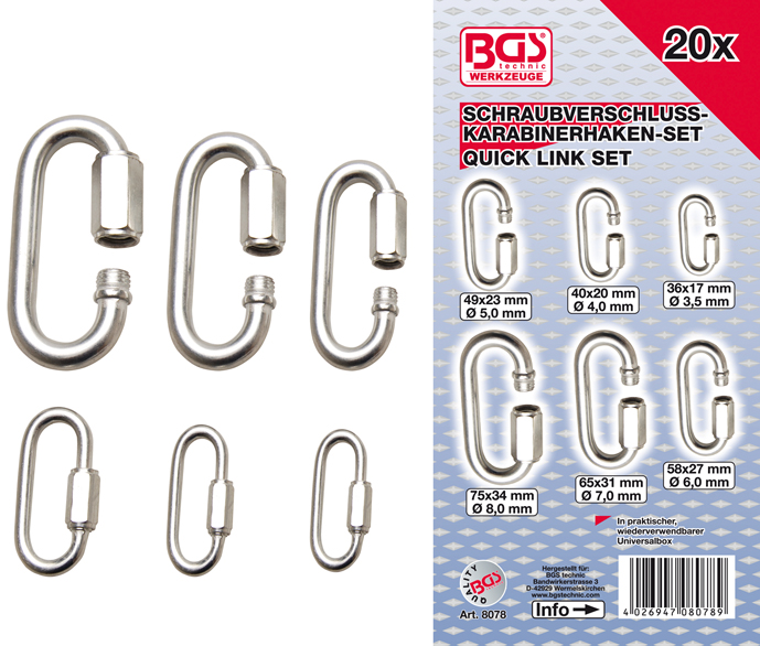 Mousquetons 20 pcs