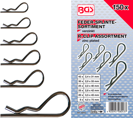 Set de 150 goupilles 2-4mm