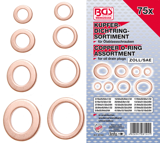 Joints en cuivre 3/16 - 11/16" 75 pcs