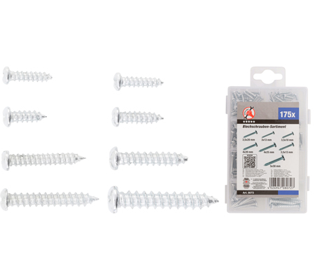 Vis à tôle 4-6-8mm 175 pcs