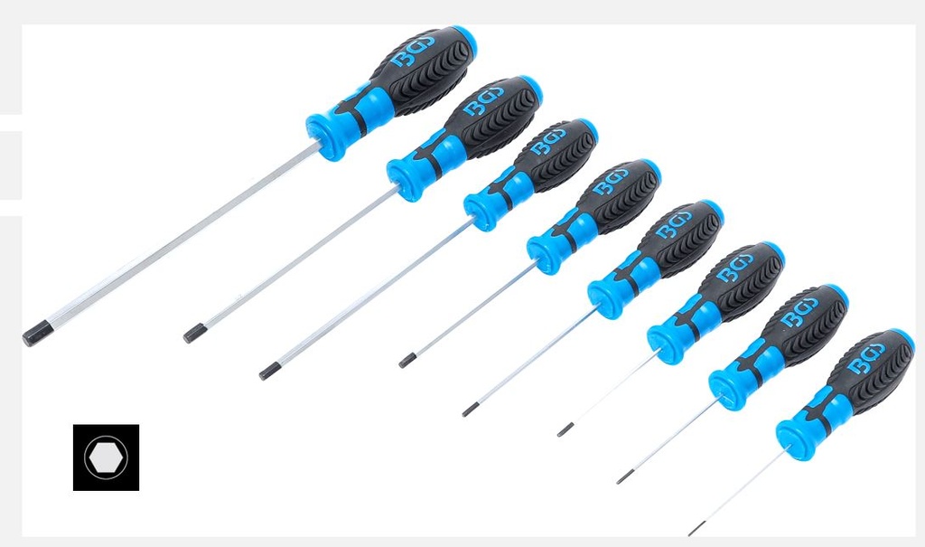 Jeu de 8 tournevis Allen 1,5 - 8mm