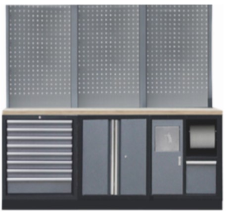 Meuble plan en Inox 204 x 46 x H 200 cm