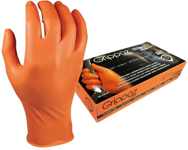 Handschoenen Grippaz oranje maat 8 (50 st.).