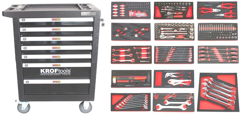 Servante noire 7 tiroirs avec 237 outils