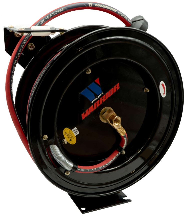 Luchthaspel met versterkte slang 15m 3/8