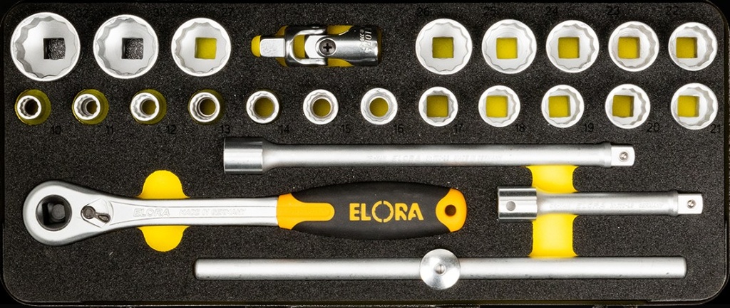 Set doppen 1/2"  10-32 mm, 12 Kant