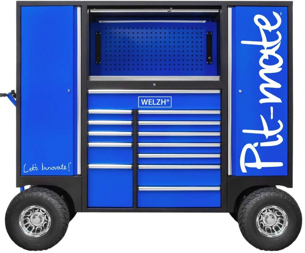 Professional Racing Pit Gereedschapswagen Blauw 13 laden 2044x600x1556mm