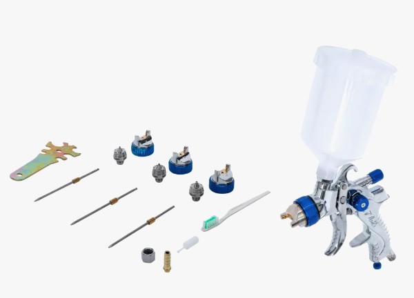 Pistolet de peinture avec 3 buses 1,2-1,7-2,0mm