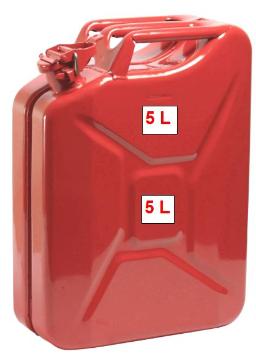 Jerrycan HD rouge - 5L métal