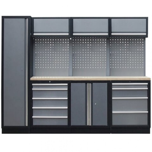 [SP41105-S] Meuble plan  Inox 264 x 46 x H 200 cm