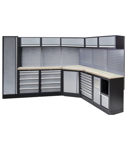 [SP00409] Armoire d'atelier de coin plan en bois