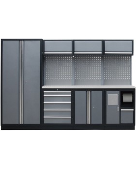 [SP00402S] Armoire d'atelier 6 éléments. Plan en Inox