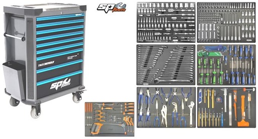 [SP00327C] Servante Noire / Bleue 387 outils