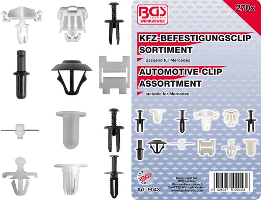 [BGS9043] Assortiment de clips Mercedes 270 pcs