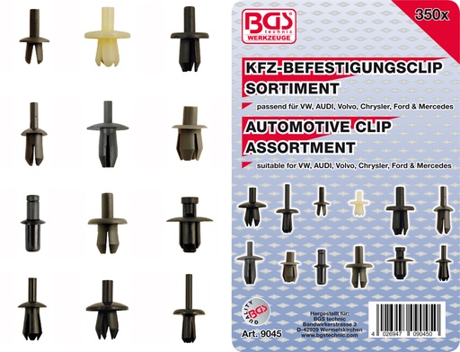 [BGS9045] Assortiment de clips VW, Audi, Volvo 350 pcs