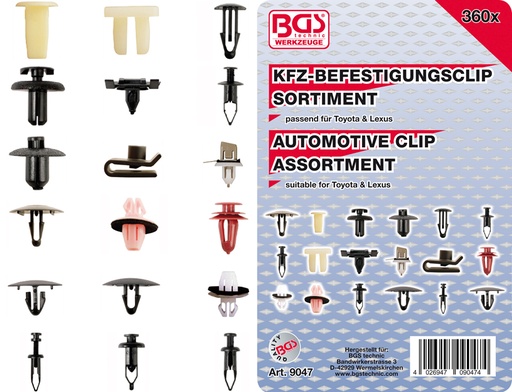 [BGS9047] Assortiment de clips Toyota & Lexus 360 pcs