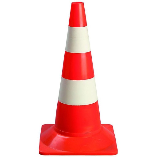 [CONE50] Cône de chantier rouge-blanc 50cm