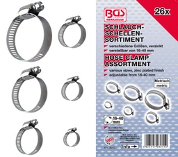 [BGS8055] Colliers de serrage inox 6-40mm 26 pcs