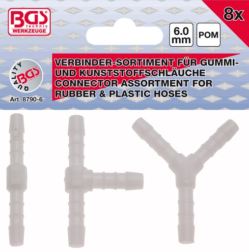 [BGS8790-6] 6 mm Hose Connector Assortment