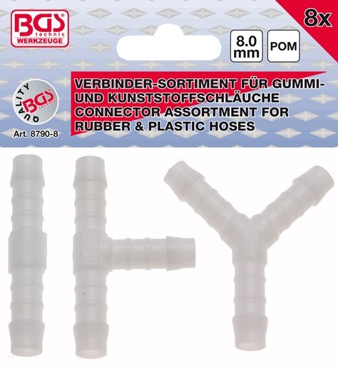 [BGS8790-8] 8 mm Hose Connector Assortment