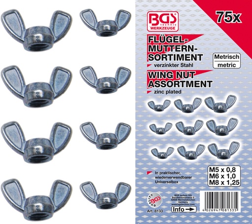 [BGS8133] Ecrous papillons 75 pcs