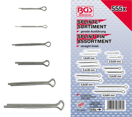[BGS8048] Set de 555 goupilles fendues