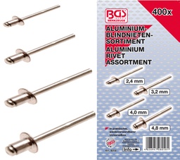 [BGS8058] Rivets alu 2,4-4,8mm 400 pcs
