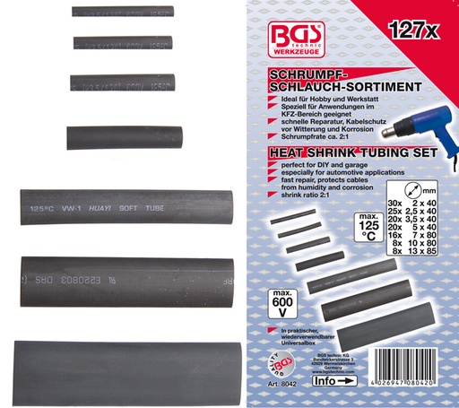 [BGS8042] Gaines thermo-rétractables 127 pcs
