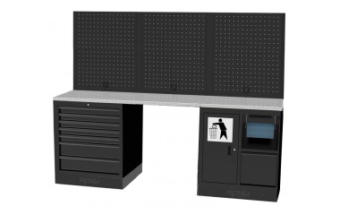 [SPUSS204S] USA Workshop serie RVS L 2,55m x 1,04m x 62 cm x H 2m