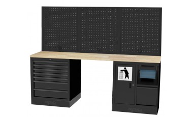 [SPUSS204W] Armoire d'atelier série USA Bois L 2,55mx1,04mx62cm x H 2m (copie)