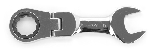 [8017-10-WW] Ratelringsteeksleutel extra kort met flexibele kop 17mm