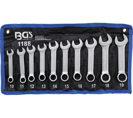 [BGS1188] Set extra korte ringsteeksleutels 10-19mm