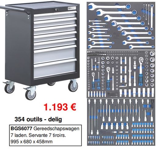 [BGS6077] Servante 7 tiroirs avec 354 outils