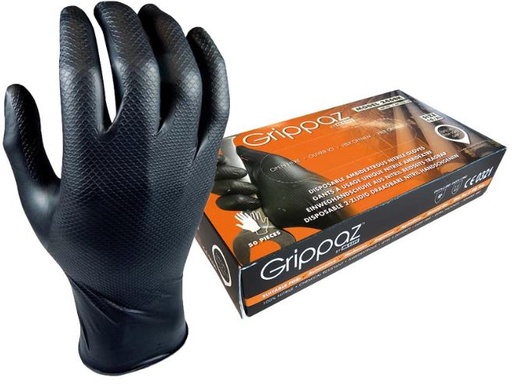 [1-44-550-08] Handschoenen Grippaz zwart maat 8 (50 st.).