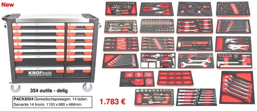 [PACK8354] Servante 14 tiroirs - 354 outils