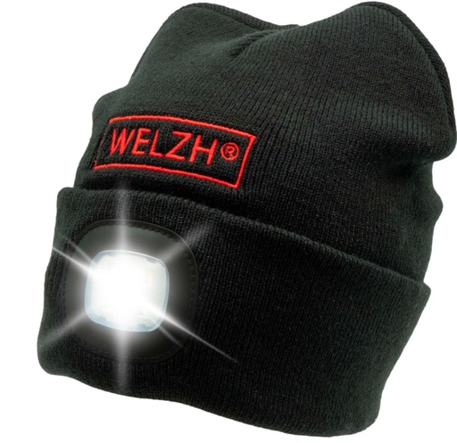 [2676-WW] Muts met oplaadbare ledlamp zwart