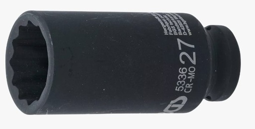 [BGS5336] Douille à choc longue 1/2" 27 MM 12- Pans