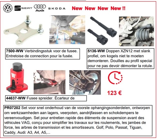 [PRO7202] Set pour entretien rapide des éléments de suspension avant des véhicules VAG